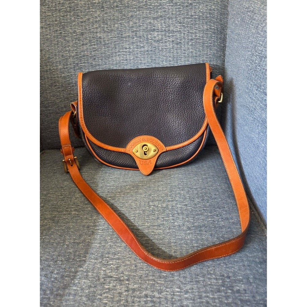 Dooney & Bourke Vintage Blue All-Weather Leather Cavalry Trooper Crossbody Bag